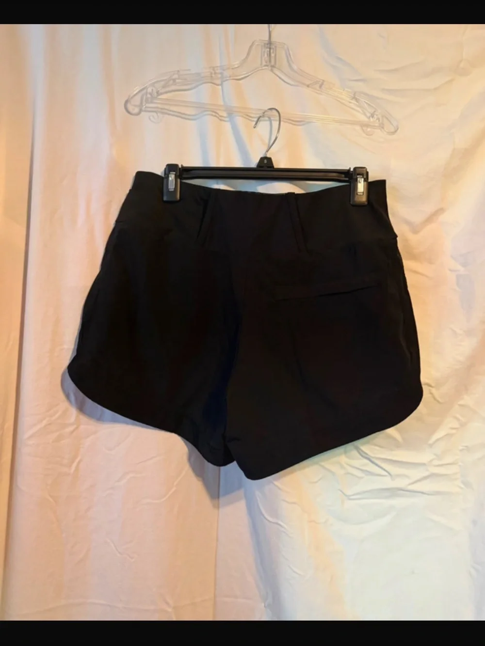 Athleta Black Athletic Shorts with White Striped Side Panels